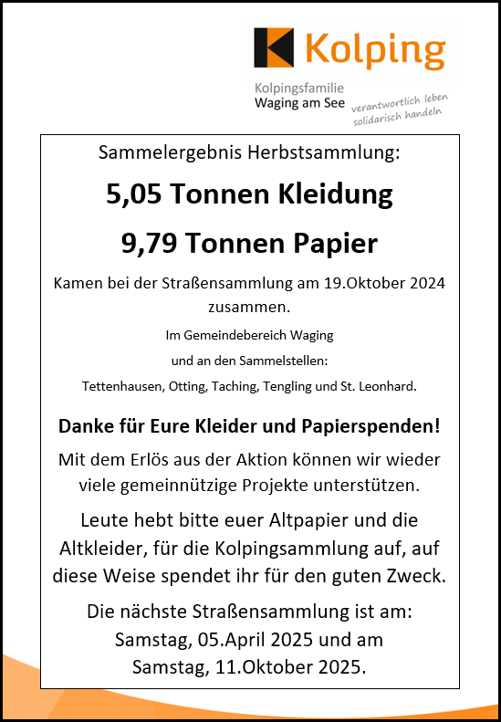 2024 11 24 Sammelergebnis Herbstsammlung
